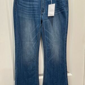 KanCan Dark Blue Flare Jeans with Subtle Fade